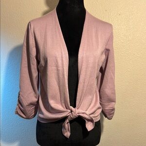 Pink Tie-Front Women's Sweater